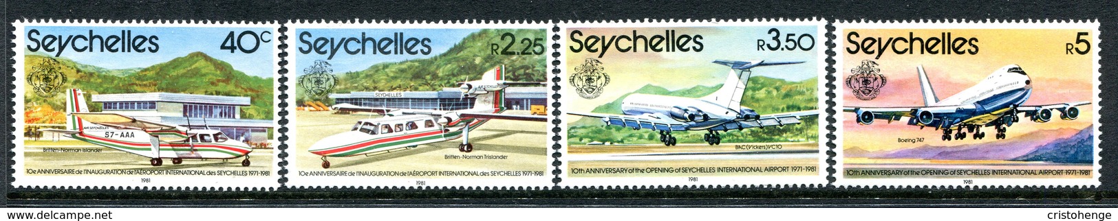 Seychelles 1981 Tenth Anniversary Of Opening Of Seychelles International Airport Set MNH (SG 514-517) - Seychelles (1976-...)