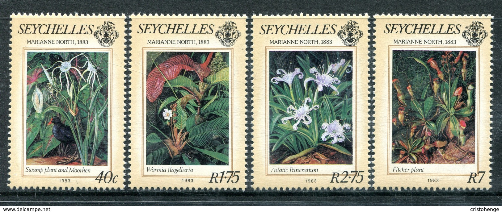 Seychelles 1983 Centenary Of Visit To Seychelles By Marianne North - Botanic Artist Set MNH (SG 568-571) - Seychelles (1976-...)