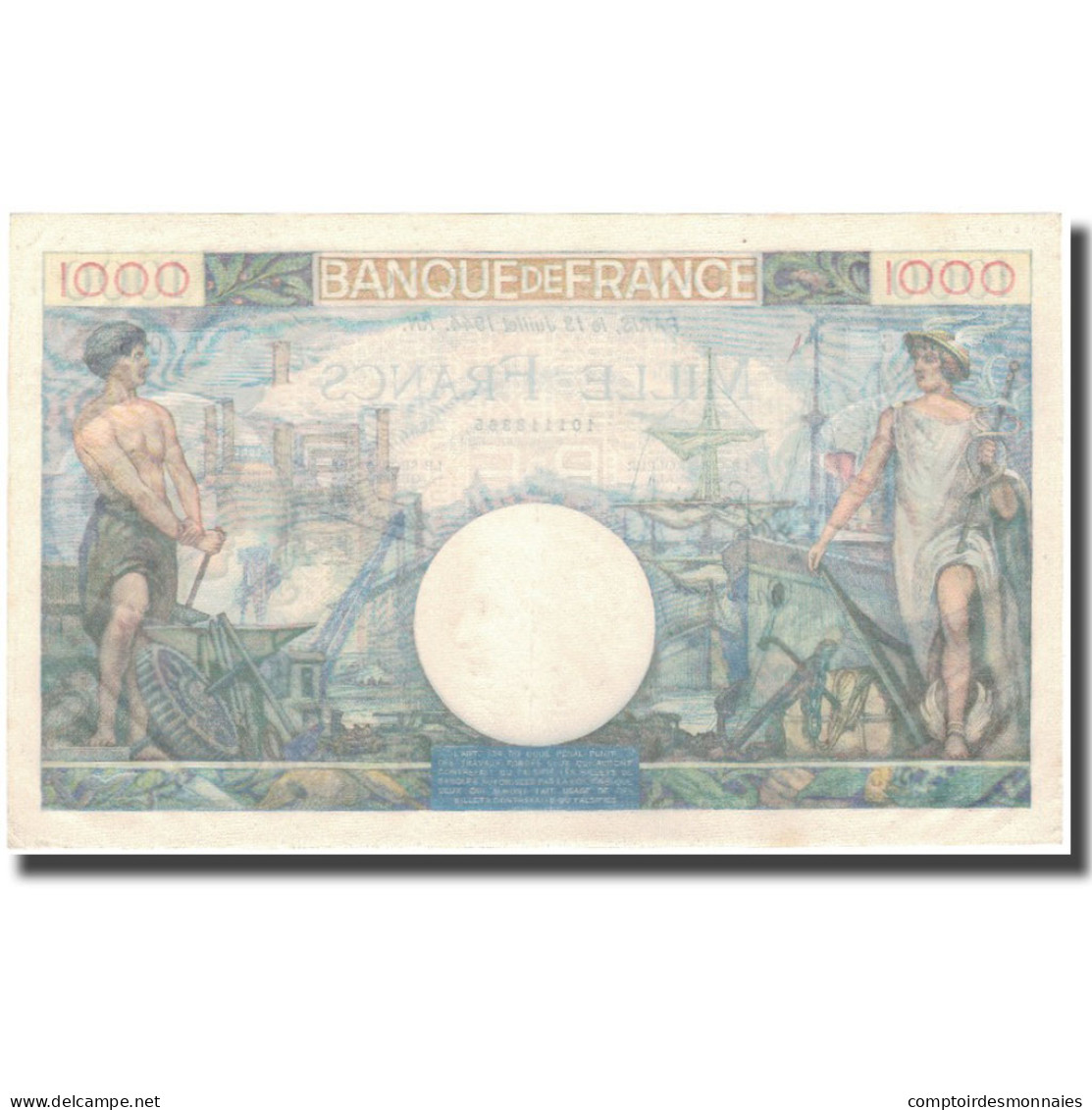 France, 1000 Francs, 1 000 F 1942-1943 ''Déesse Déméter'', 1944-07-13, NEUF - 1 000 F 1942-1943 ''Déesse Déméter''