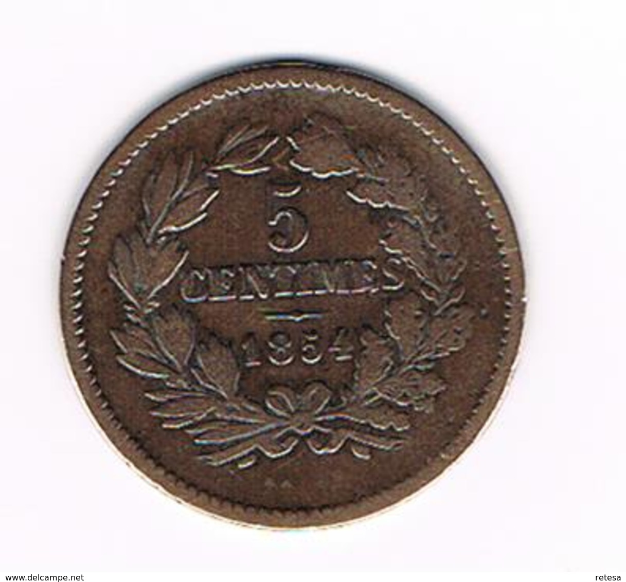 =&  LUXEMBOURG  5  CENTIMES 1854 - Luxembourg