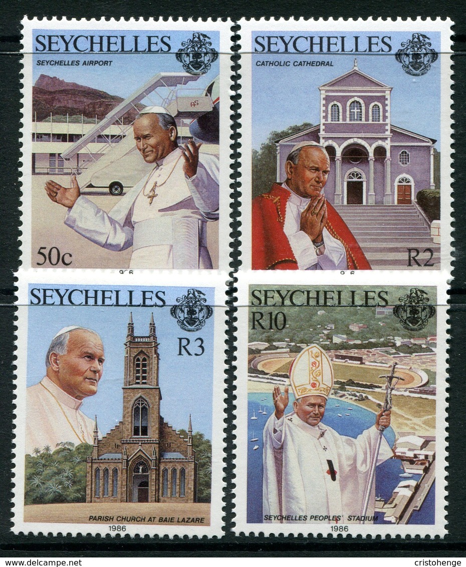 Seychelles 1986 Visit Of Pope John Paul II Set MNH (SG 654-657) - Seychelles (1976-...)