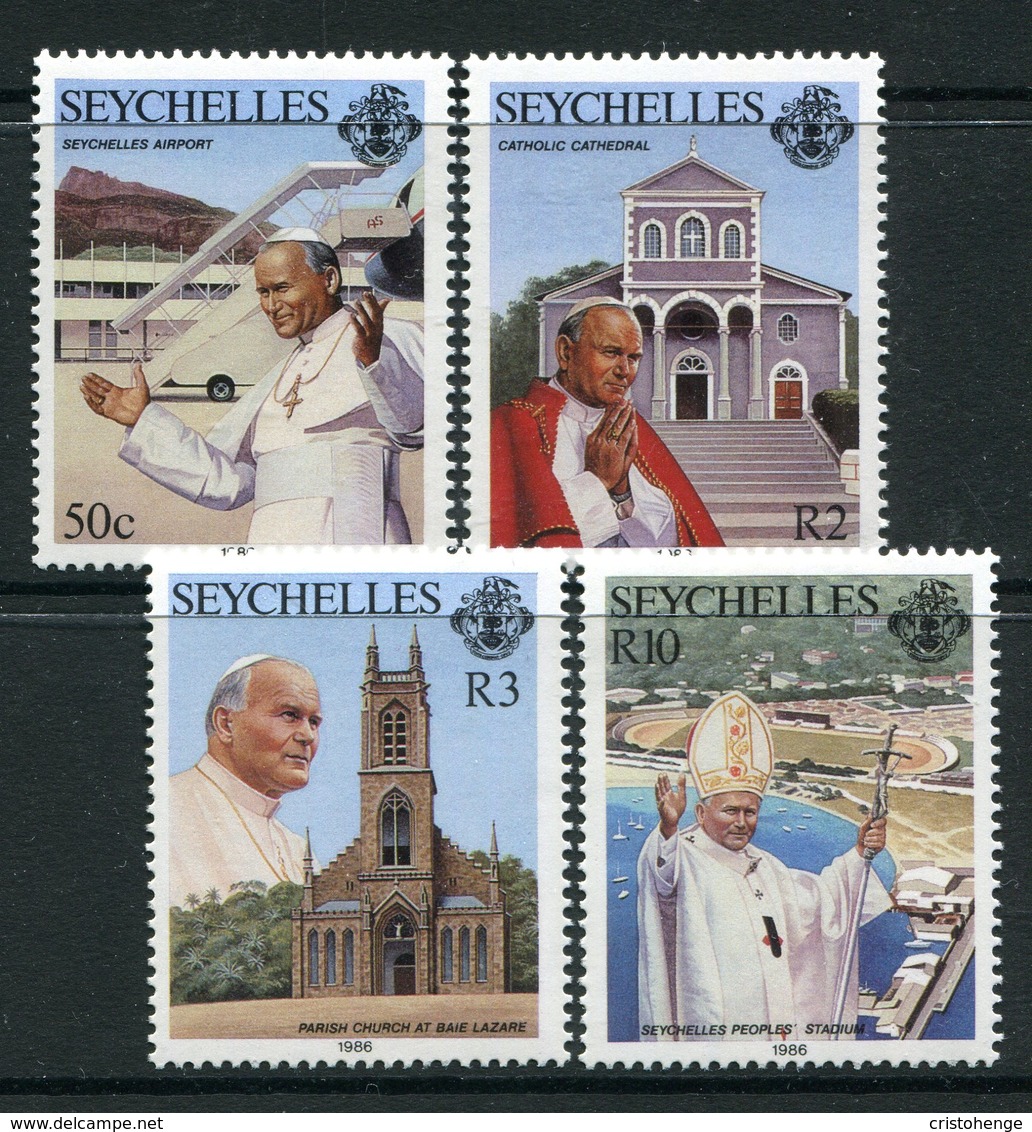 Seychelles 1986 Visit Of Pope John Paul II Set MNH (SG 654-657) - Seychelles (1976-...)