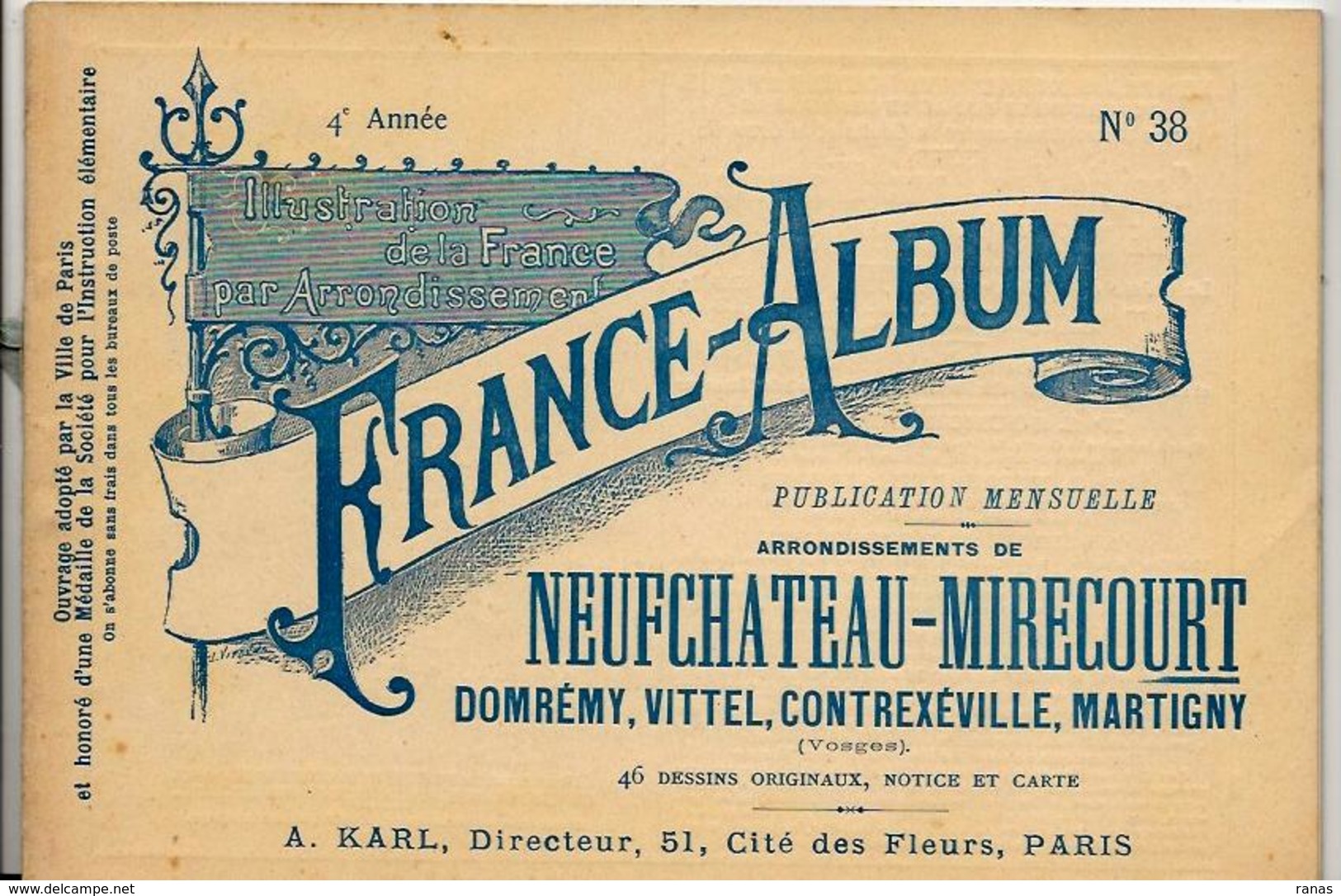 Vosges 88 France Album De A. KARL, Carte Gravures Texte Publicités 1896 - Dépliants Touristiques