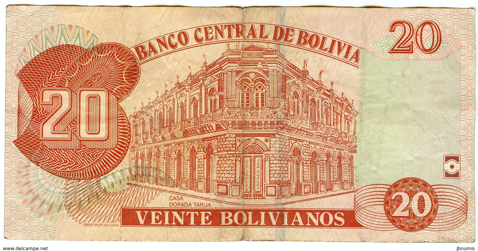 Bolivie Bolivia 20 Bolivianos 1986 ( 2015 ) Serie J - Bolivie