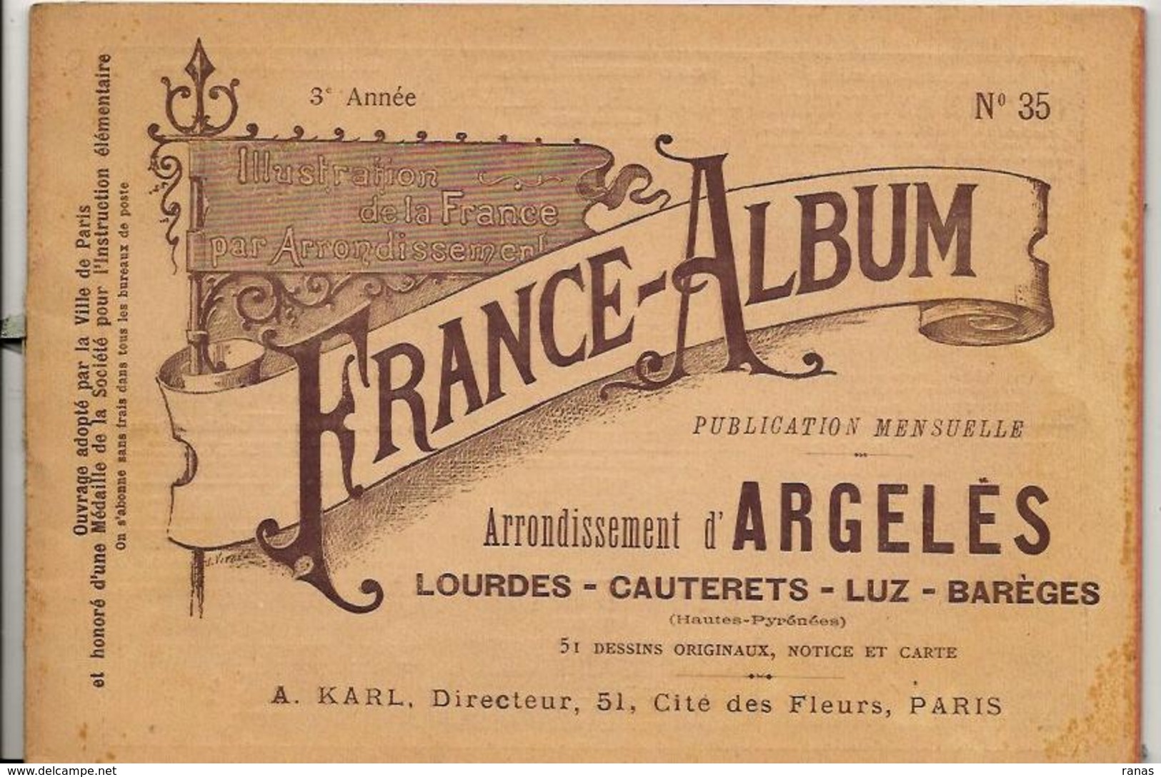 Hautes Pyrénées 65 France Album De A. KARL, Carte Gravures Texte Publicités 1895 - Tourism Brochures