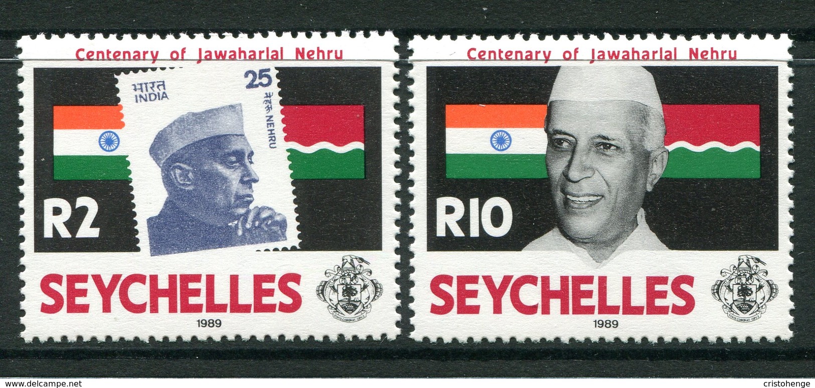 Seychelles 1989 Birth Centenary Of Jawaharlal Nehru - Indian Statesman Set MNH (SG 724-725) - Seychelles (1976-...)