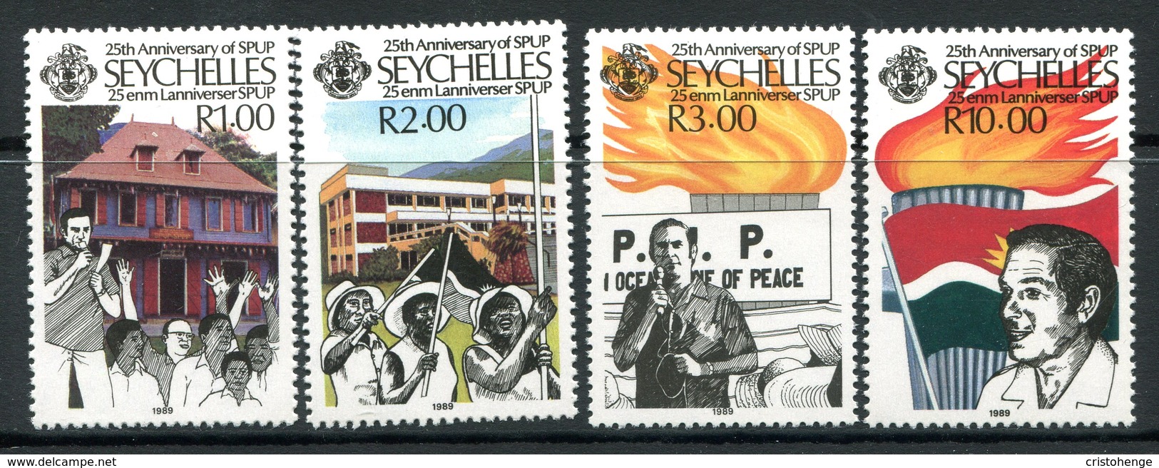 Seychelles 1989 25th Anniversary Of Seychelles People's United Party Set MNH (SG 742-745) - Seychelles (1976-...)