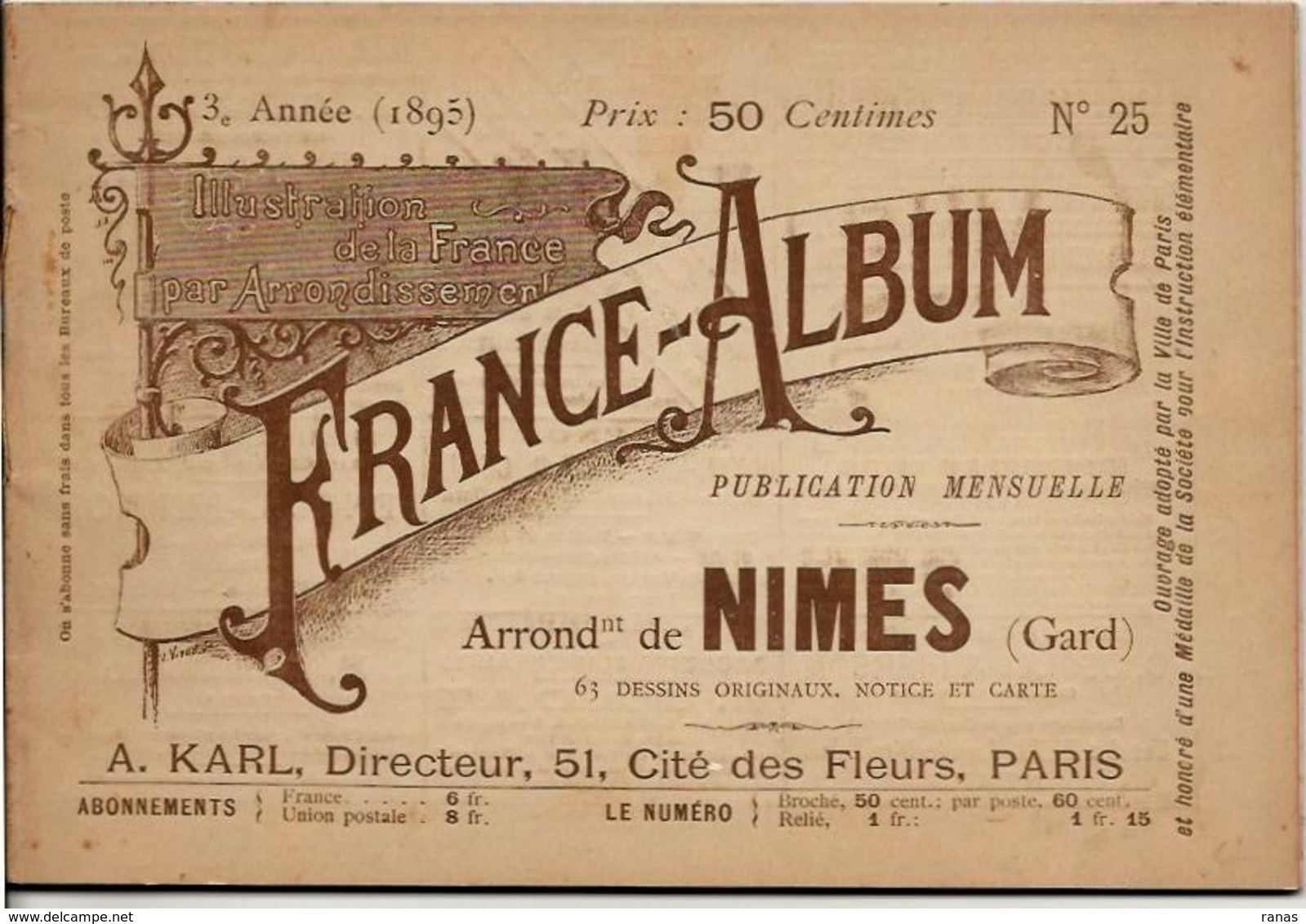 Gard 30 Sommières Beaucaire France Album De A. KARL, Carte Gravures Texte Publicités 1895 - Tourism Brochures