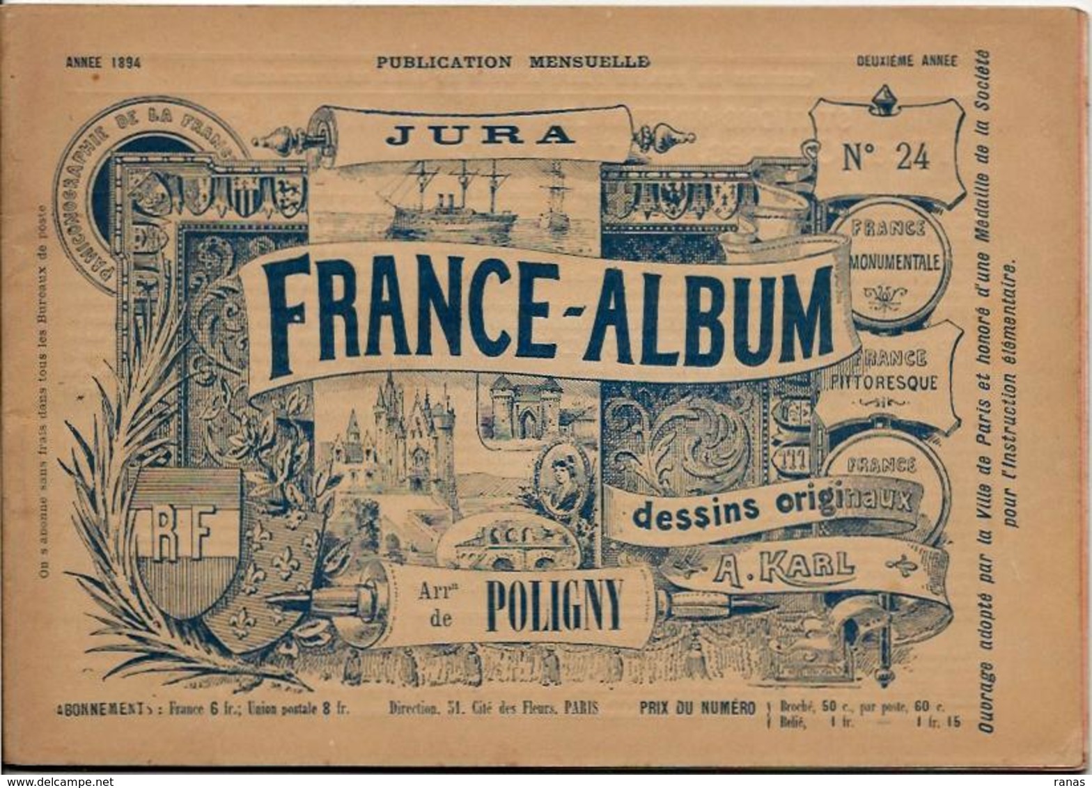 JURA 39 France Album De A. KARL, Carte Gravures Texte Publicités 1894 - Toeristische Brochures