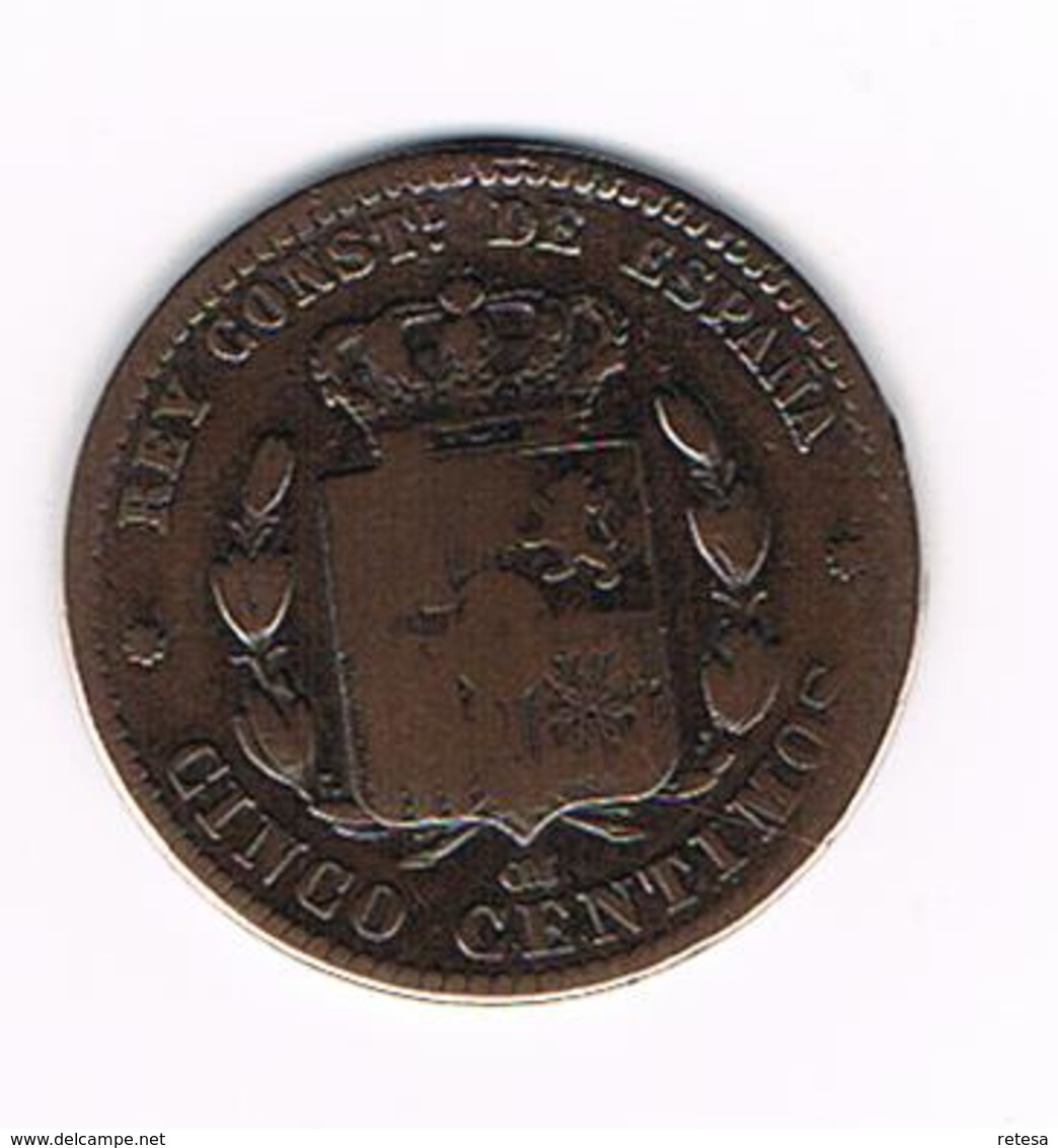 =&  SPANJE  5 CENTIMOS  1878 - Monnaies Provinciales