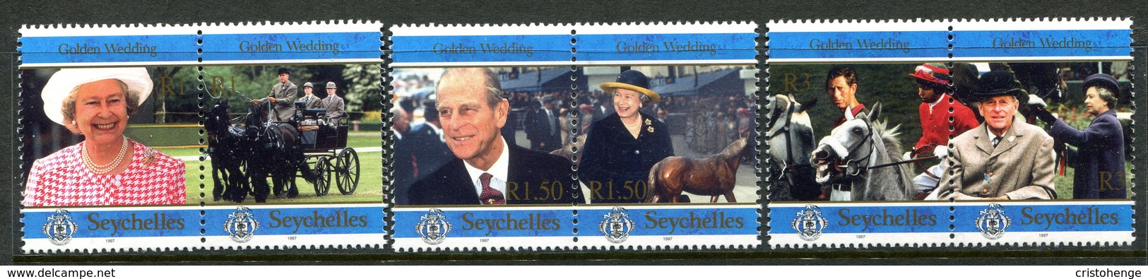 Seychelles 1997 Golden Wedding Of Queen Elizabeth II And Prince Philip Set MNH (SG 876-881) - Seychelles (1976-...)