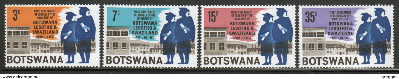 Botswana 1967 Set Of Stamps To Celebrate The First Conferment Of University Degrees. - Botswana (1966-...)