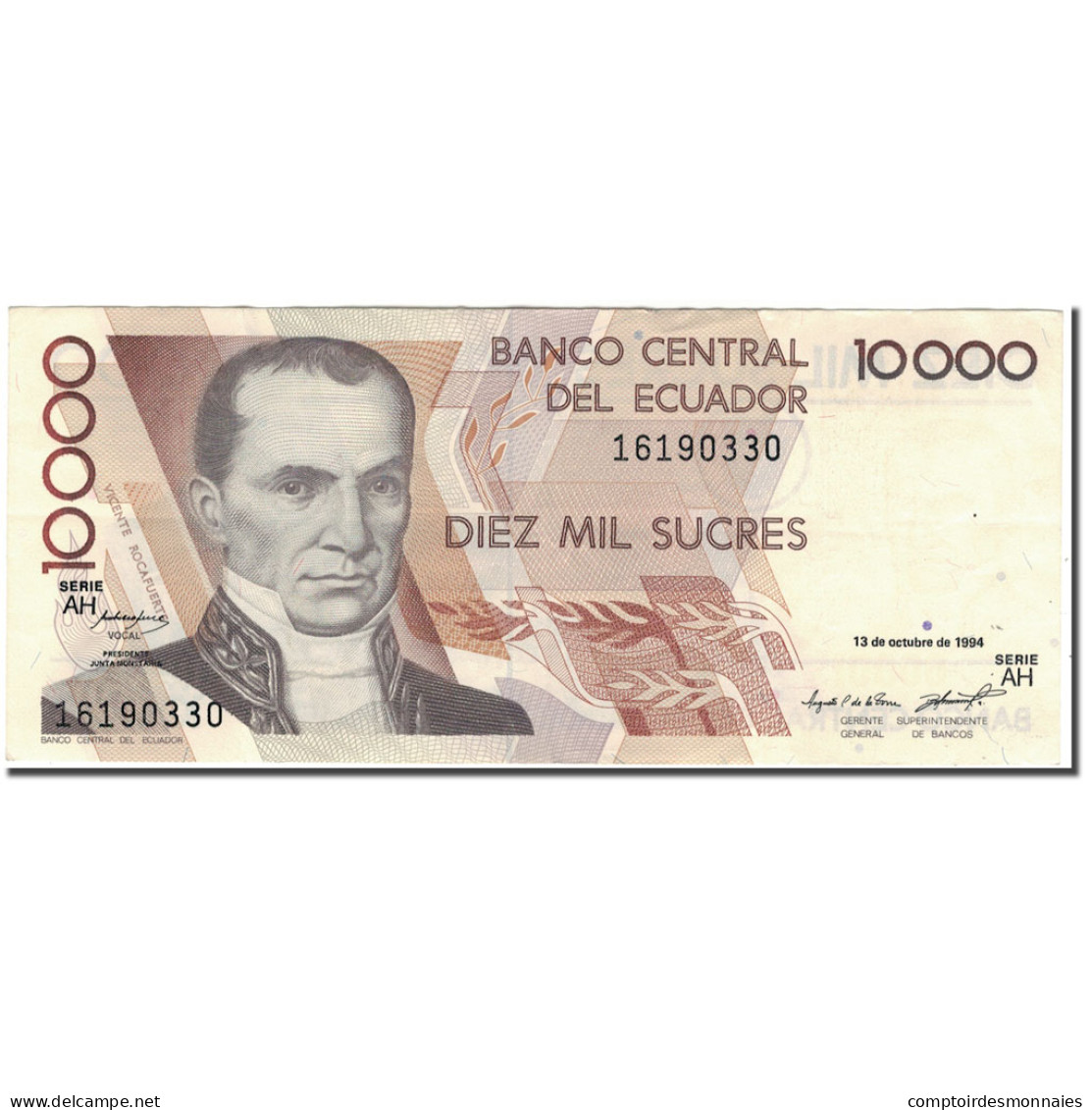 Billet, Équateur, 10,000 Sucres, 1994-10-13, KM:127a, SUP - Equateur