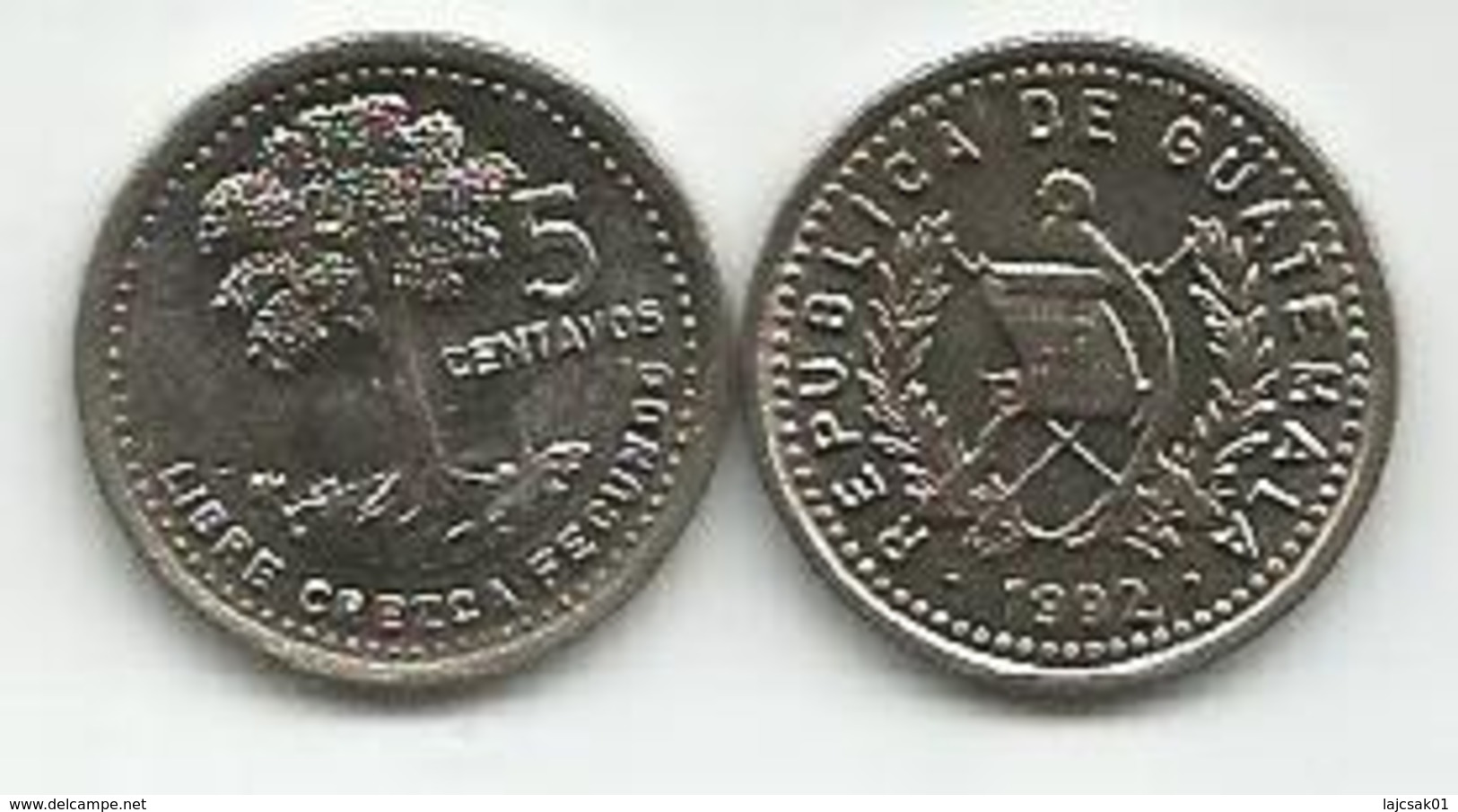 Guatemala 5 Centavos  1992. High Grade - Guatemala