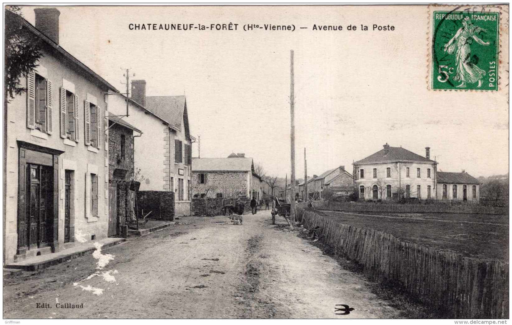 CHATEAUNEUF LA FORET AVENUE DE LA POSTE 1912 TBE - Chateauneuf La Foret