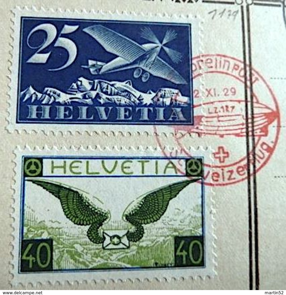 Schweiz Suisse 1923: Bild-PK ADELBODEN Zu F5+15 Mi 180+234 Mit O Zeppelinpost 2.XI.29 Schweizerflug (Zu CHF 250.00) - Primi Voli