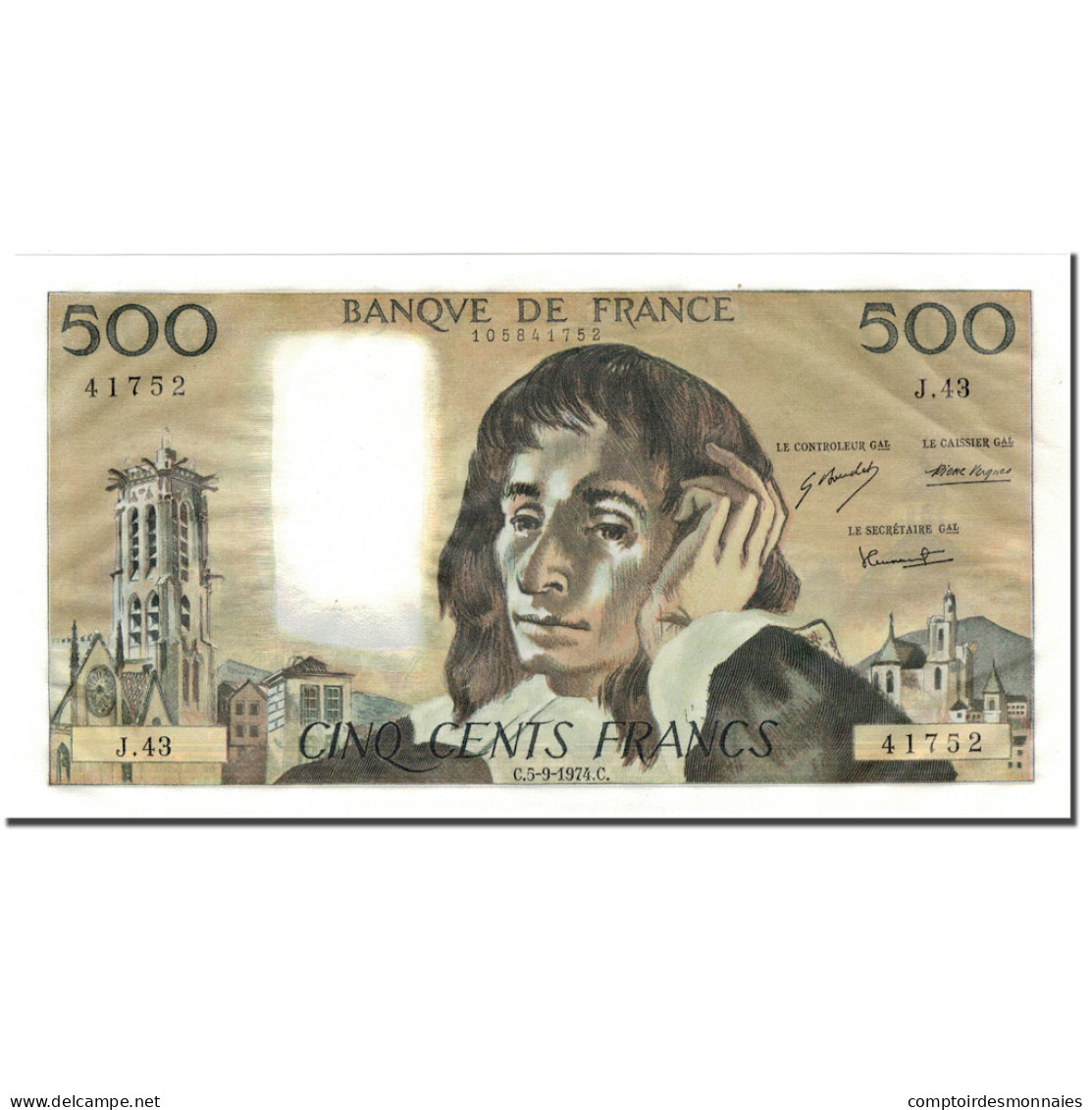 France, 500 Francs, 500 F 1968-1993 ''Pascal'', 1974-09-05, NEUF, Fayette:71.11 - 500 F 1968-1993 ''Pascal''