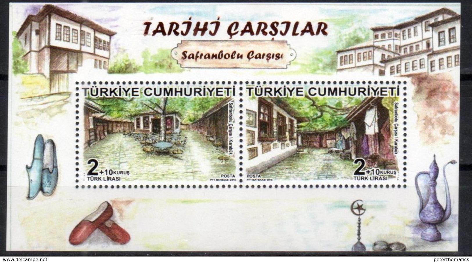 TURKEY, 2018, MNH, HISTORICAL BAZAARS, CLOTHES, SHEETLET - Other & Unclassified