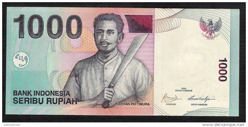 INDONESIA P141j 1000 RUPEES  2009 , MICRODATE 2000 #BOP  UNC. - Indonésie