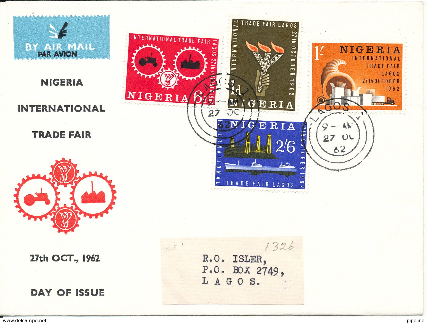 Nigeria FDC 27-10-1962 Nigeria International Trade Fair Complete Set Of 4 With Cachet - Nigeria (1961-...)