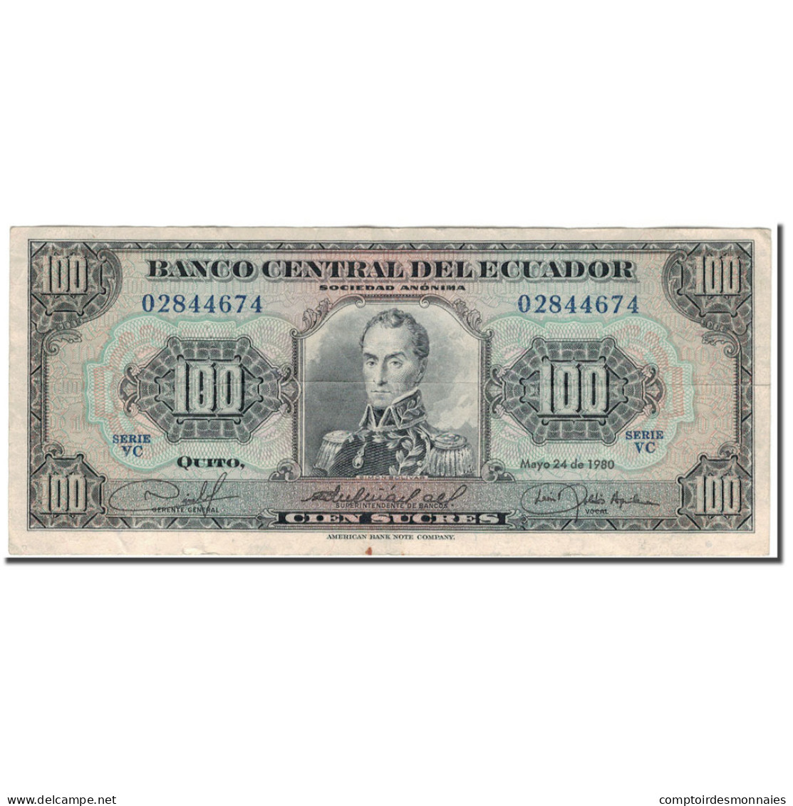 Billet, Équateur, 100 Sucres, 1980-05-24, KM:112a, TB+ - Equateur