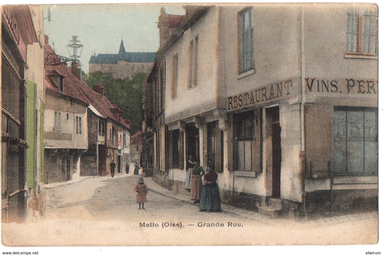 MELLO (60) GRANDE RUE. CARTE COLORISEE. - Autres & Non Classés