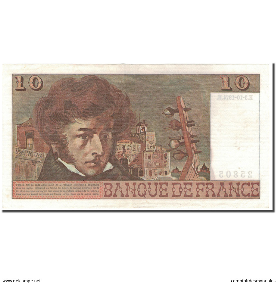 France, 10 Francs, 10 F 1972-1978 ''Berlioz'', 1974-10-03, SPL, Fayette:63.7b - 10 F 1972-1978 ''Berlioz''