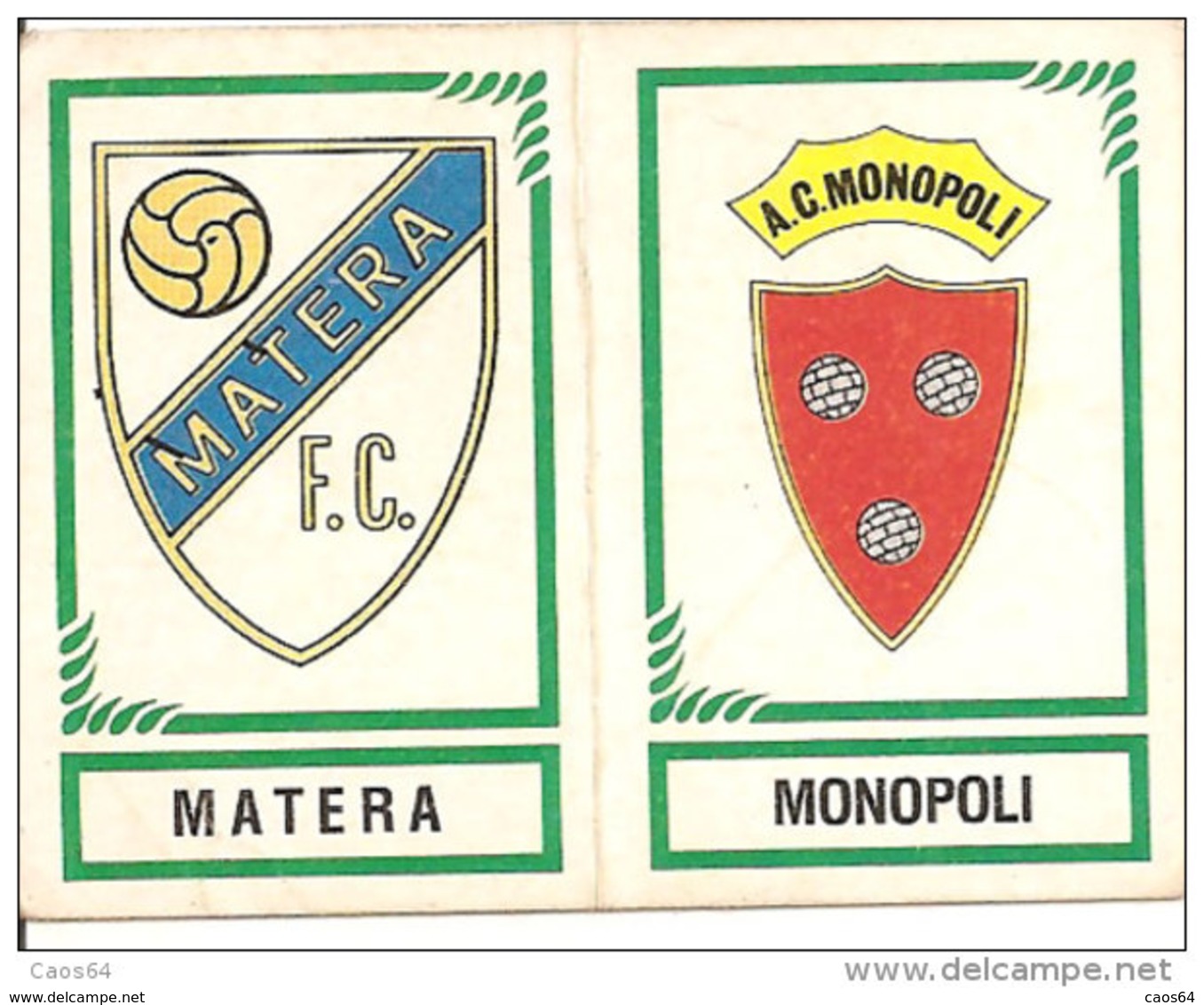 CALCIATORI PANINI 1982-83 N. 589 CON VELINA NEW MATERA MONOPOLI - Edizione Italiana