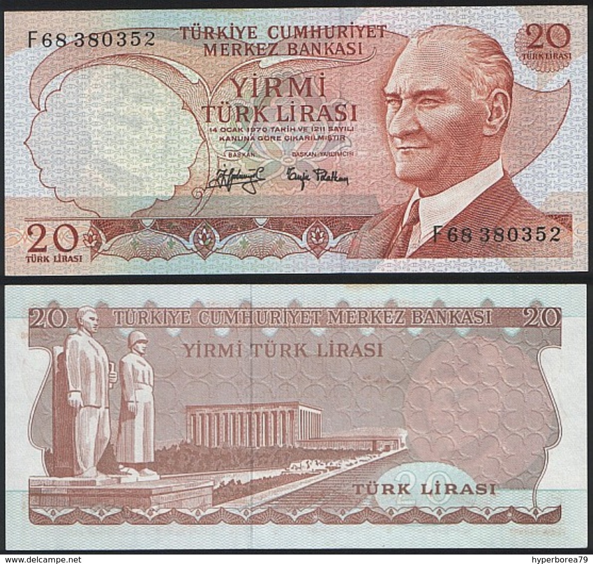 Turkey P 187 - 20 Lira 1974 - AUNC - Turchia