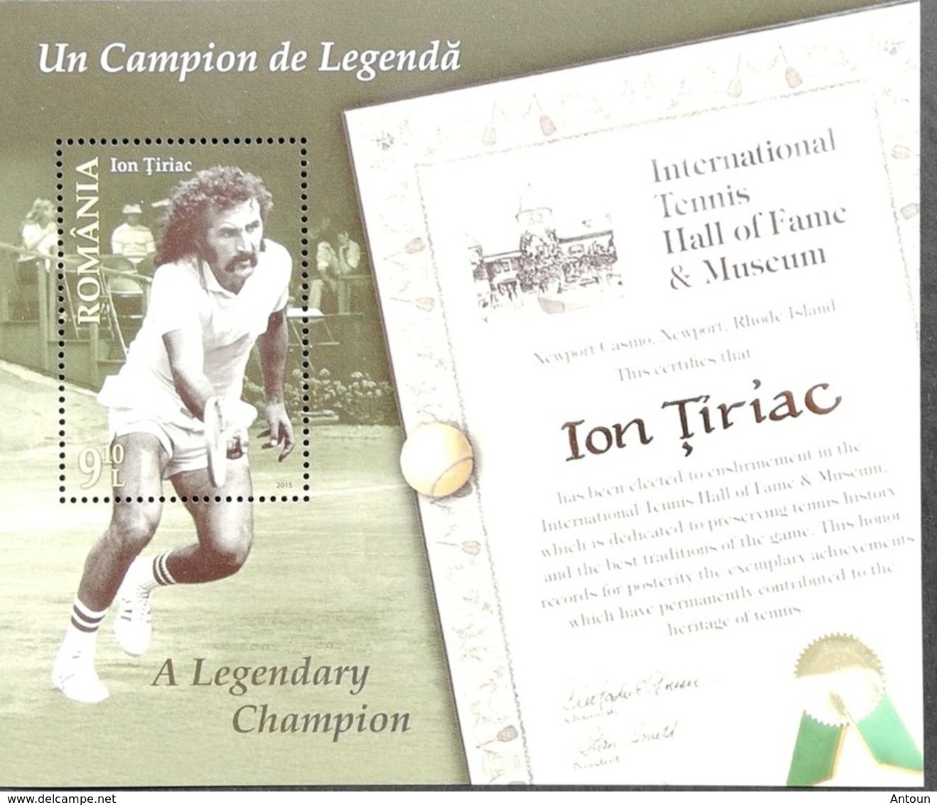 Romania  2015 Ian Tiriac Tennis Player S/S - Unused Stamps