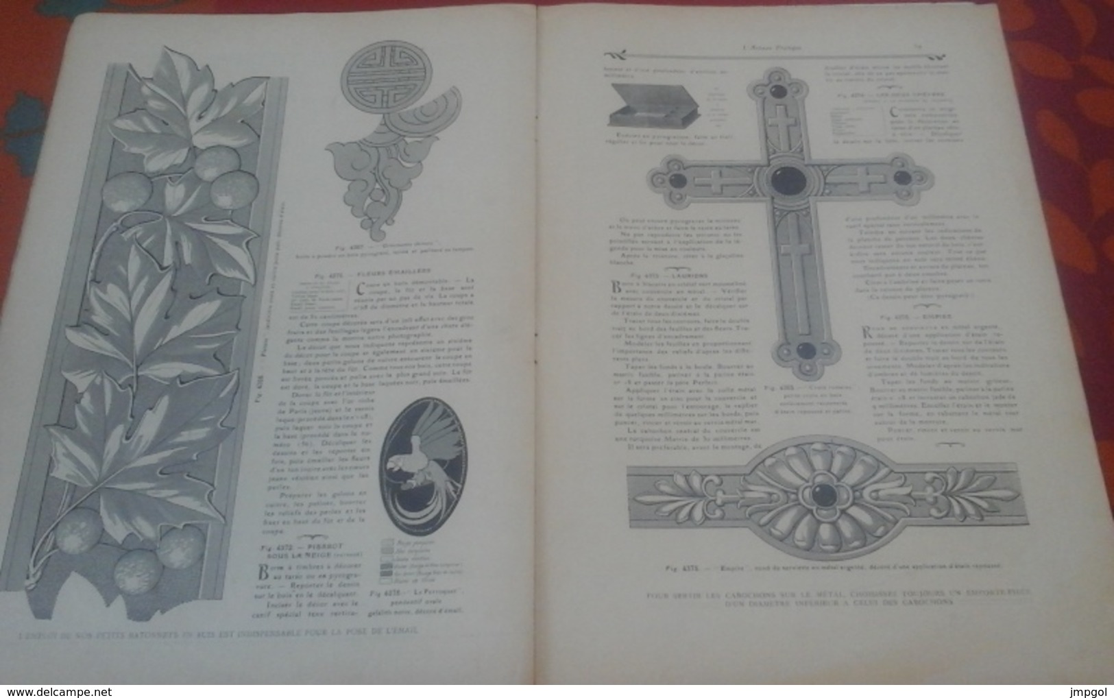 L'Artisan Pratique N°166 Avril 1923 Arts Décoratifs Modèle Couleur "Maison Au Bord De L'eau" Décor Pour Etagère - Home Decoration