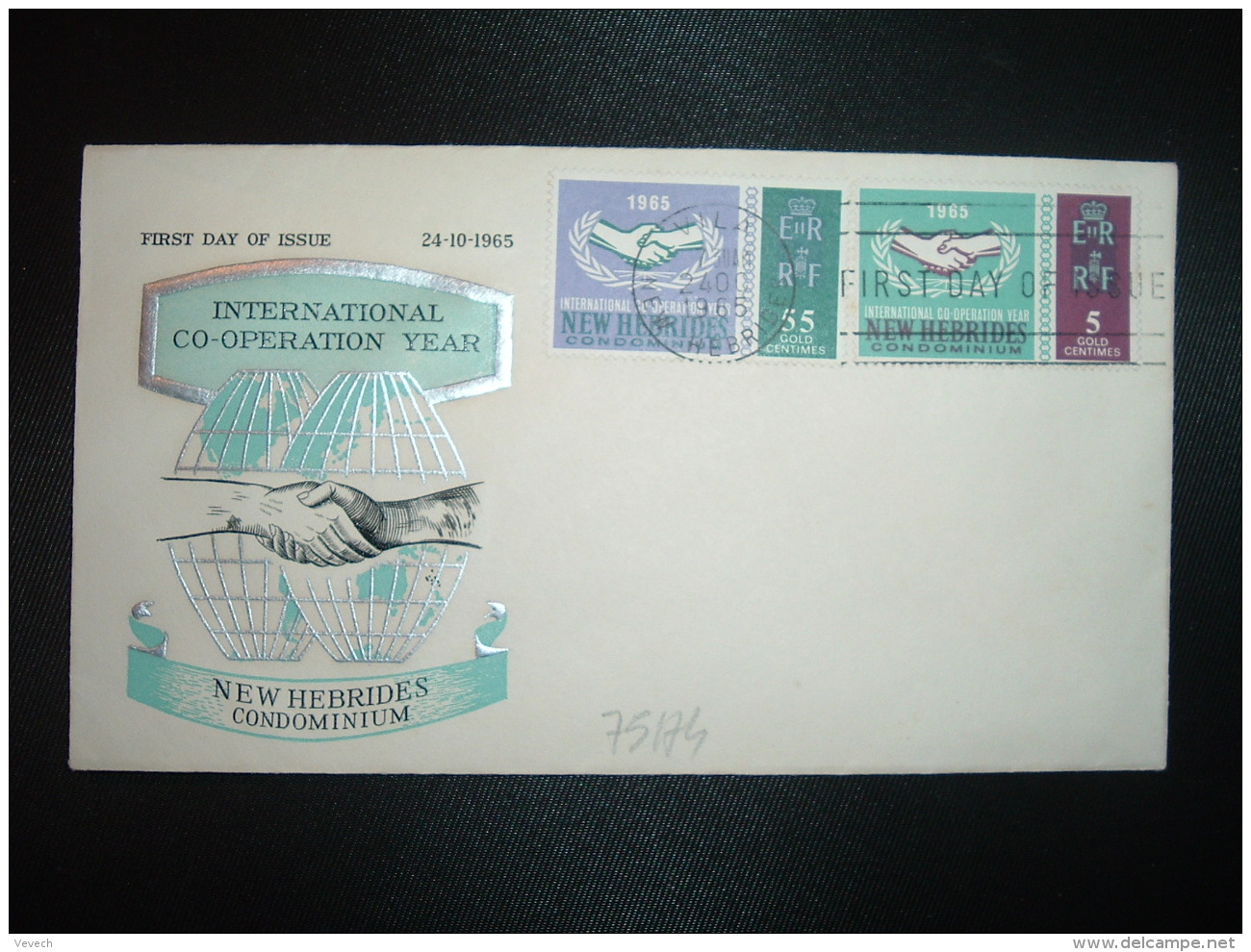 LETTRE TP INTERNATIONAL CO-OPERATION YEAR 55 GC + 5 GC OBL.MEC.24 OC 1965 VILA FIRST DAY OF ISSUE - Storia Postale