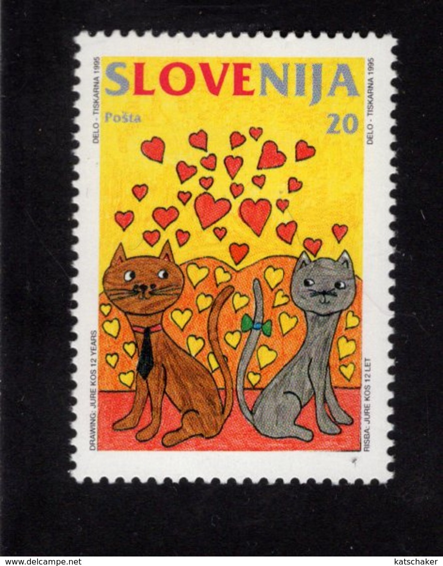 628768627 SLOVENIA 1995 ** MNH SCOTT 222 LOVE CATS - Eslovenia
