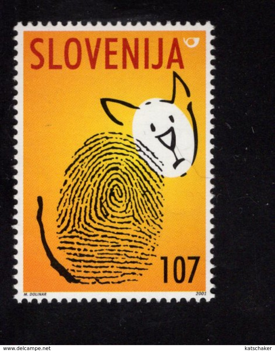 628769815 SLOVENIA 2001 ** MNH SCOTT 469 WORLD ANIMAL DAY CAT - Slovénie