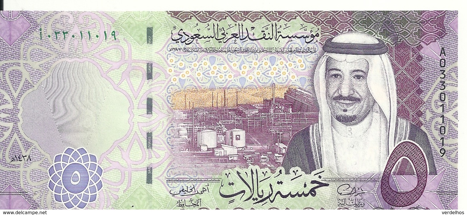 ARABIE SAOUDITE 5 RIYALS 2016 UNC P 38 - Arabie Saoudite