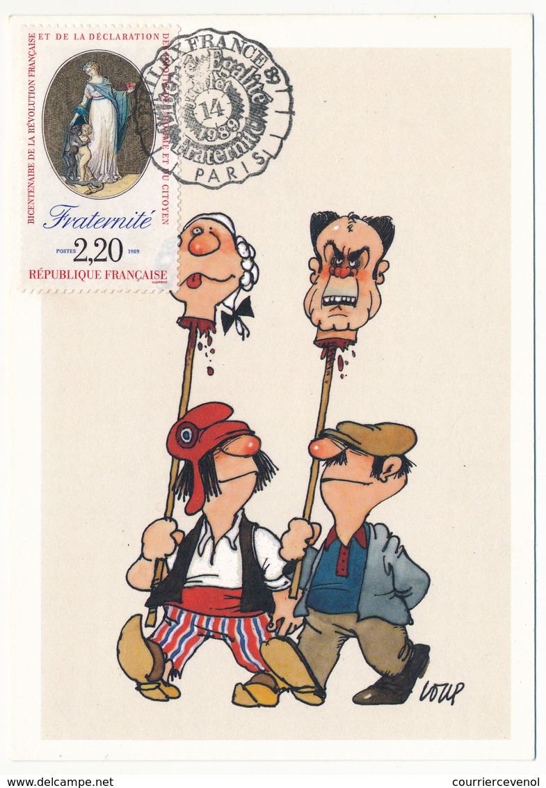 FRANCE - 5 Cartes Maximum Humoristiques "Révolution Française" 14 Juillet 1989 - Editions Nouvelles Images - 1980-1989