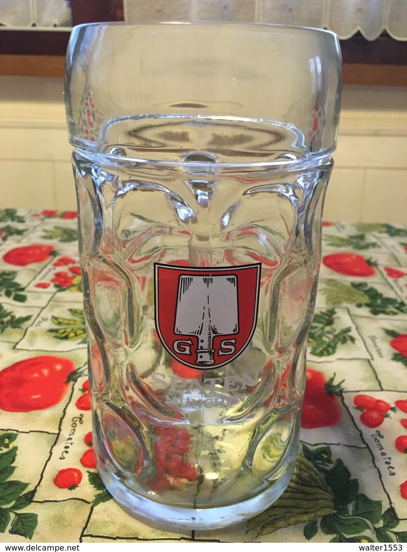 Bicchiere Boccale Birra Spaten Oktoberfest 1 Litro Originale Leggera Sbeccatura - Glasses