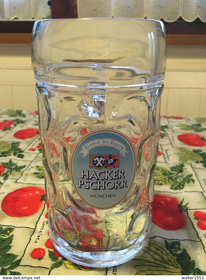 Bicchiere Boccale Birra Hacker Pschorr  Oktoberfest 1 Litro Originale - Glasses