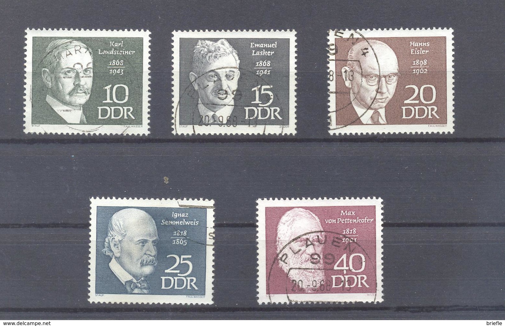 1968   DDR Mi-1386-1390  Berühmte Persönlichkeiten - Neufs