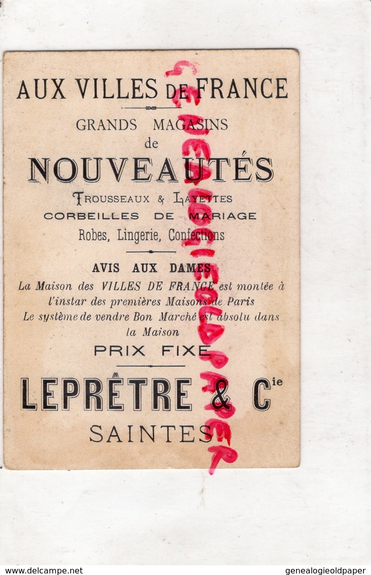 17 - SAINTES - CHROMO AUX VILLES DE FRANCE MAGASIN LEPRETRE - ENFANT TROMPE ELEPHANT -LE CORNAC SIAMOIS-BOGNARD PARIS - Autres & Non Classés