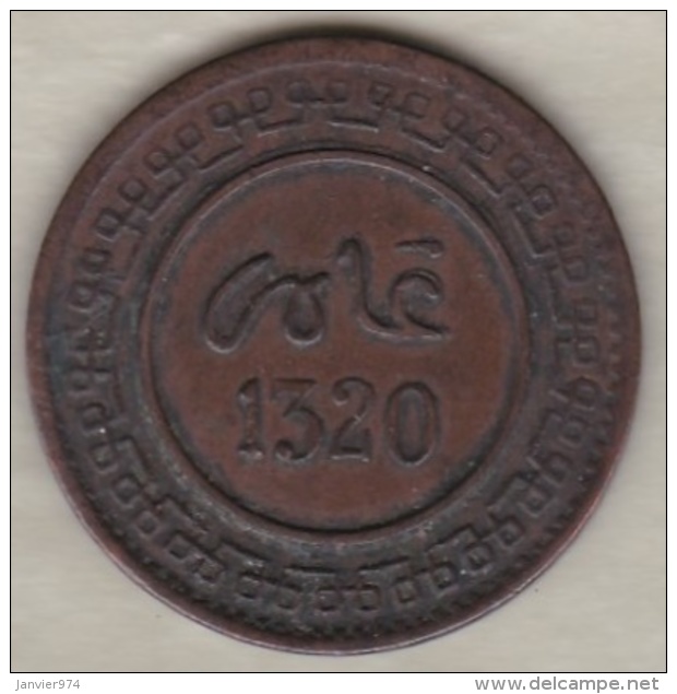 10 Mazunas (Mouzounas) HA 1320 (1902) FEZ. Abdul Aziz I. Frappe Médaille - Maroc