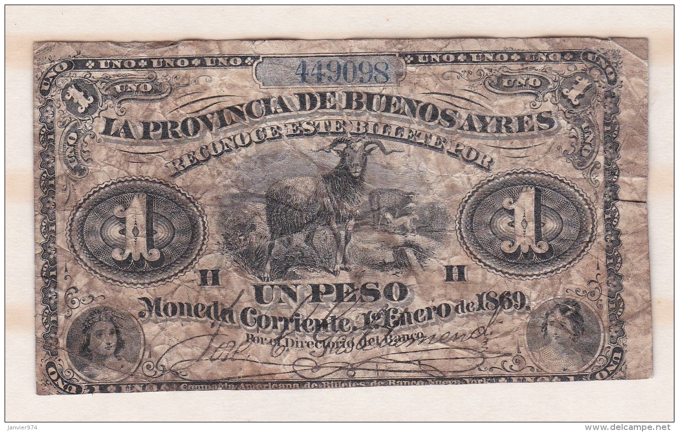 Argentine. Buenos Aires, 1 Peso 1869. - Argentine