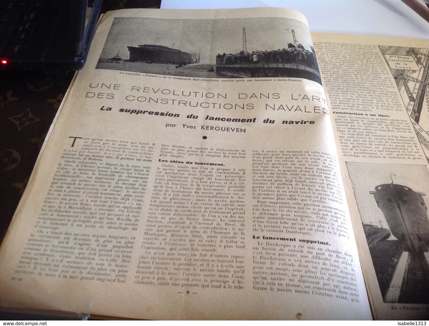 Jeunesses Magazine 1938 Marine Bateau La Compagnie Générale Transatlantique Construction Navale Navire - 1901-1940