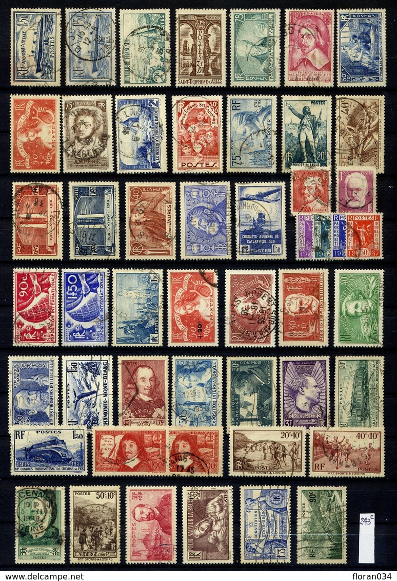 France Collection 1900-1960 Oblitérés - Cote 2300 Euros - TB Qualité - Collections