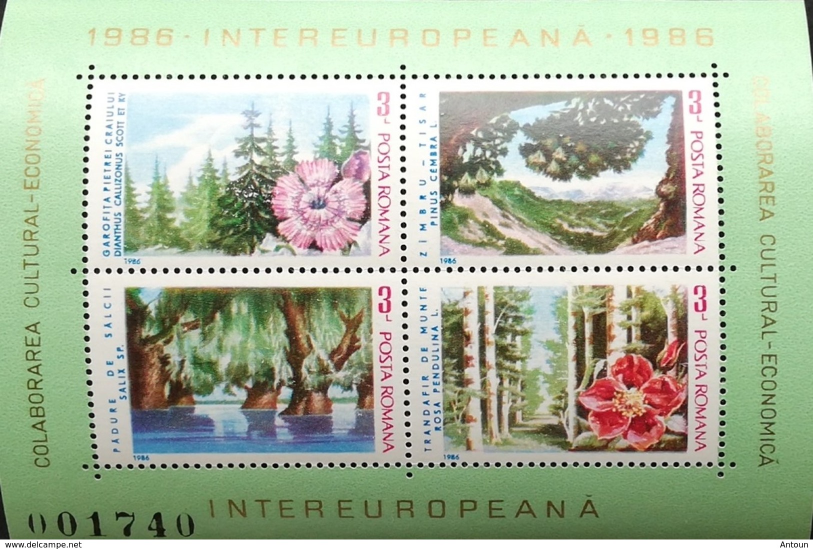 Romania   1986 Intereuropa S/S - Unused Stamps