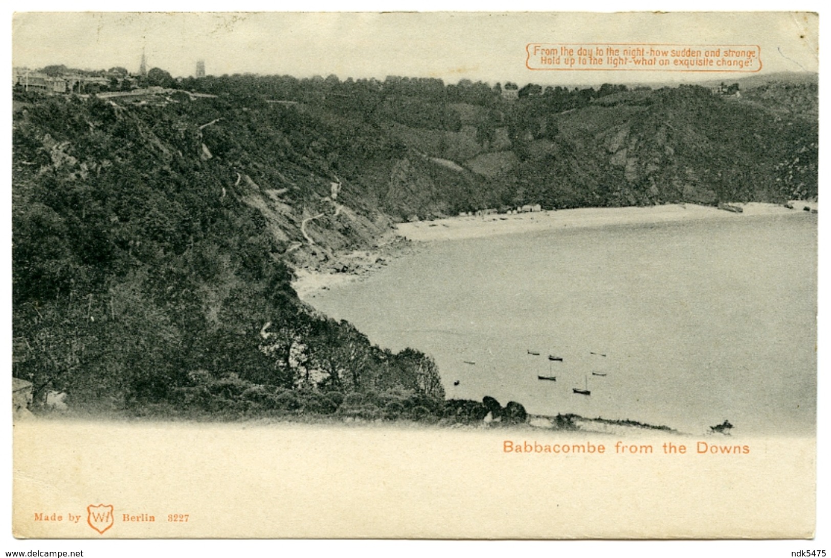 BABBACOMBE FROM THE DOWNS (HOLD UP TO THE LIGHT) - Hold To Light