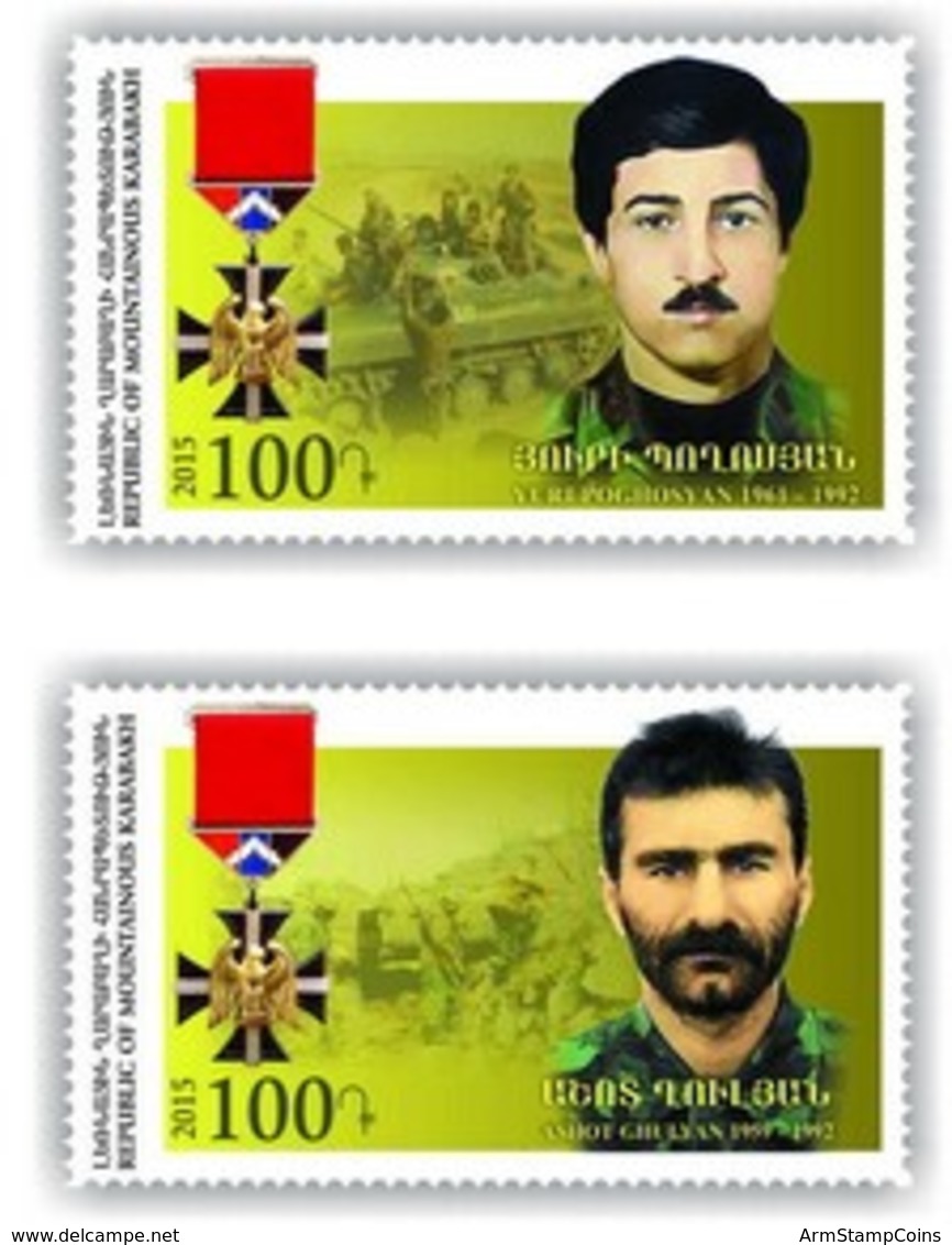 Armenia - Nagorno Karabakh Artsakh 2015 Mih 112-113 Heroes Of Artsakh Yuri Poghosyan Ashot Ghulyan MNH** - Armenia