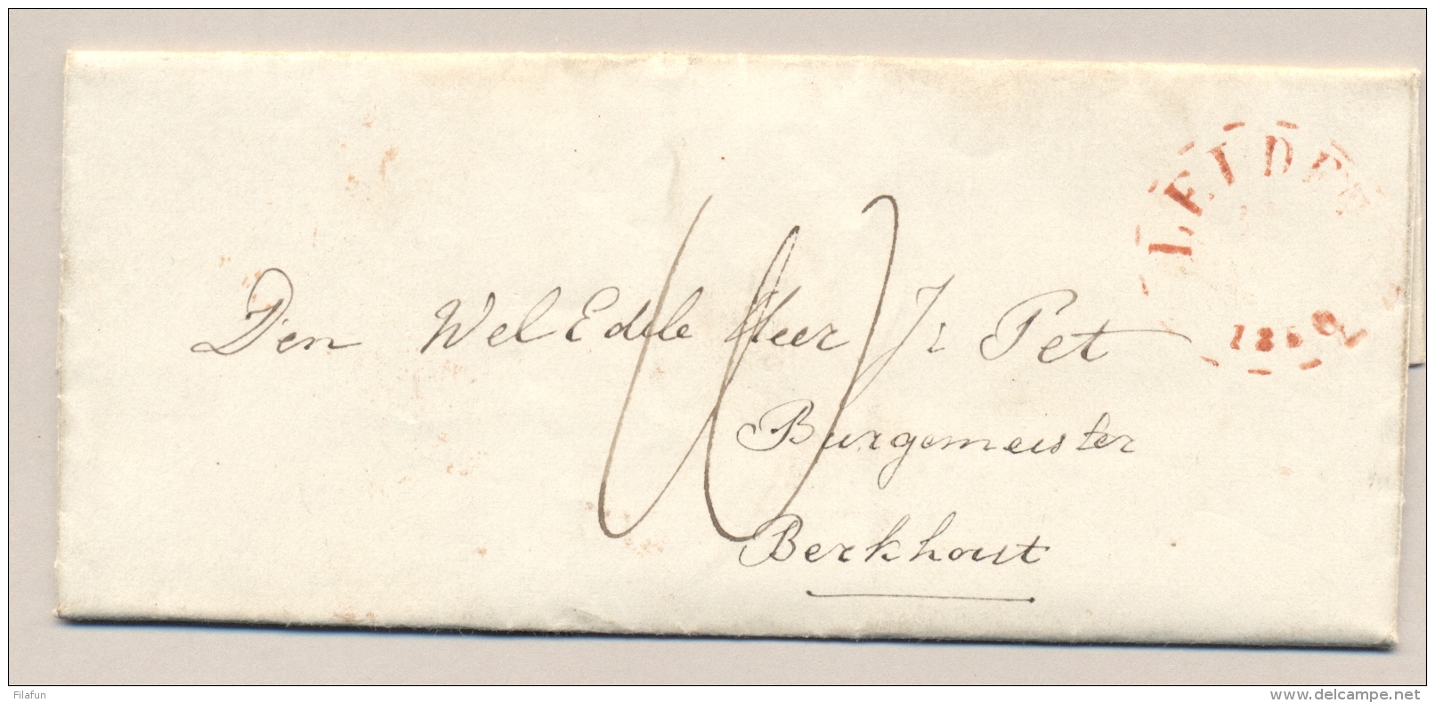 Nederland - 1860 - LEIDEN - Gebroken Cirkel Op Complete Brief Van SASSENHEIM Via Hoorn Naar Berkhout - ...-1852 Voorlopers