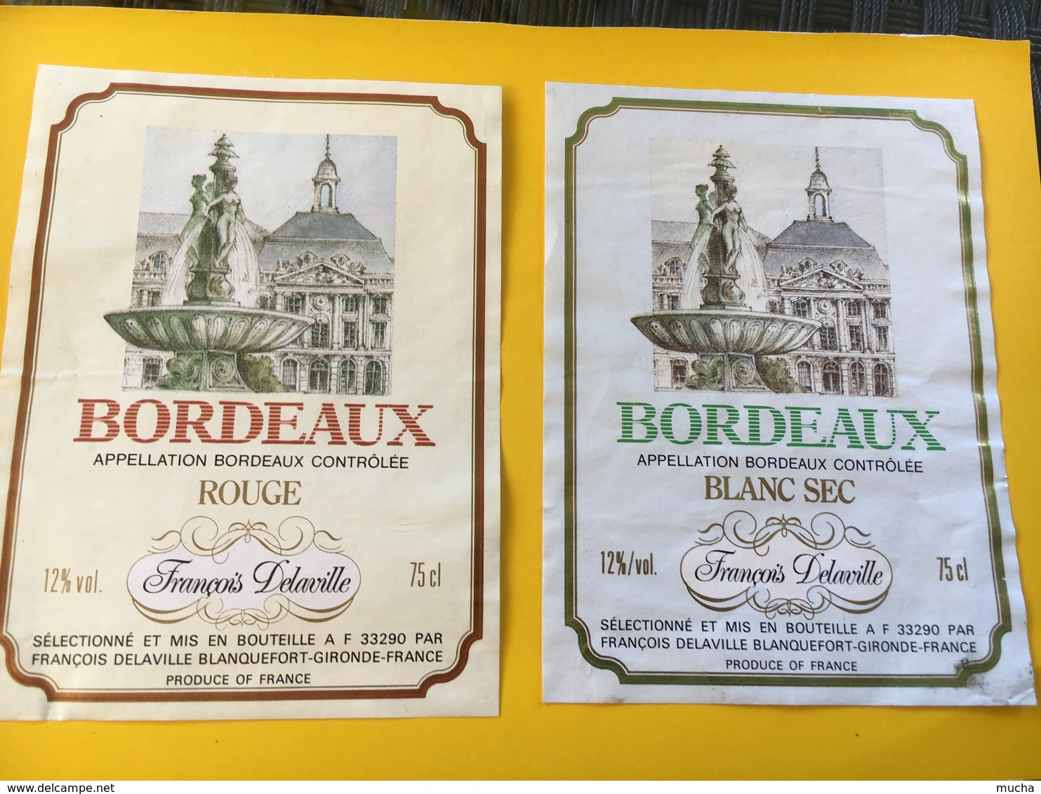 8810 - Bordeaux Lot de 37 étiquettes