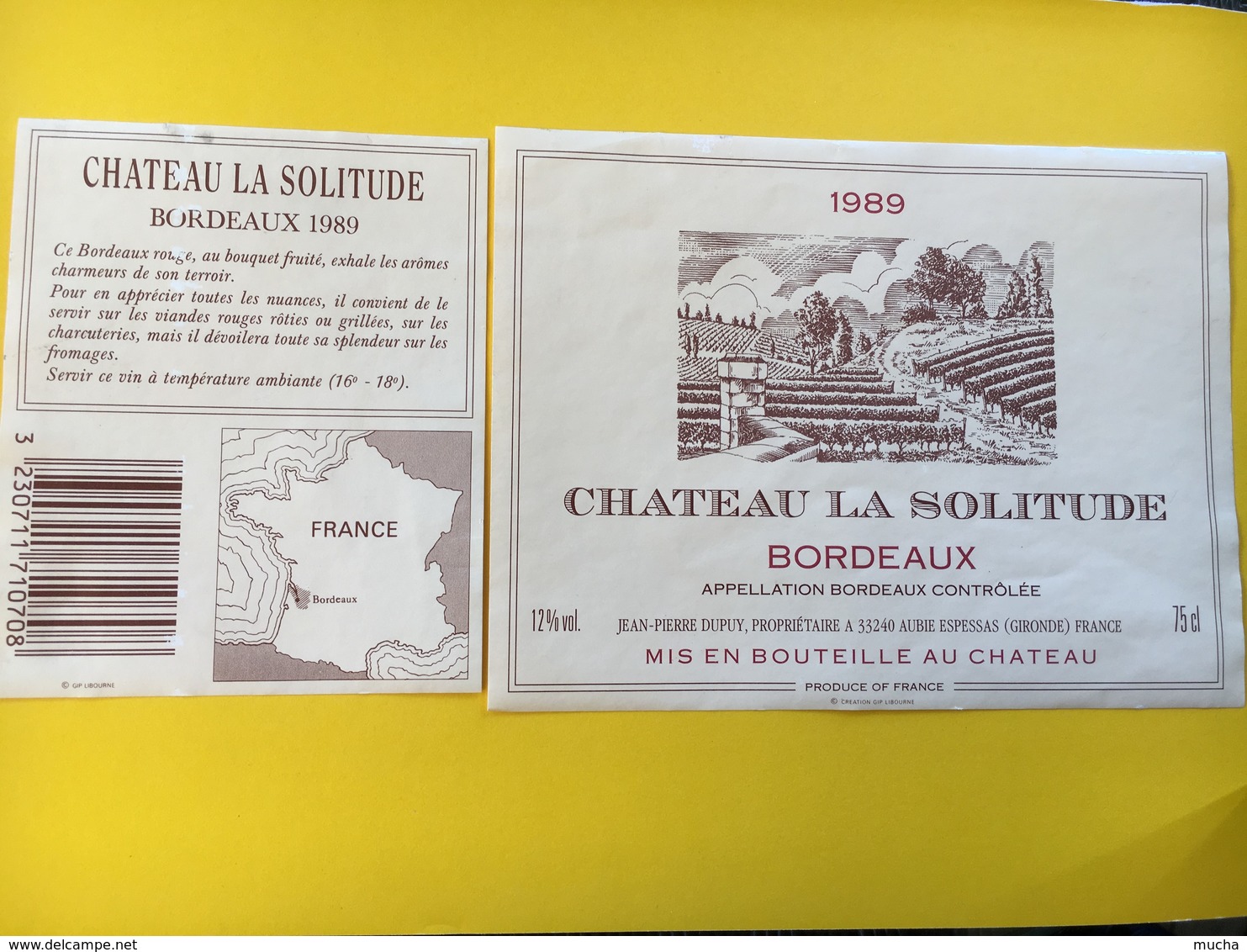 8810 - Bordeaux Lot de 37 étiquettes